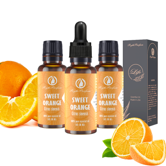 RythParfum Sweet Orange Oil (3PACK of 1oz) with 3 DROPPER|100% Pure Quality Undiluted Oil with Euro Dropper for Diffuser,Humidifier,Refreshing,Aromatherapy|American Dropper for Face,Hair, Skin,Massage